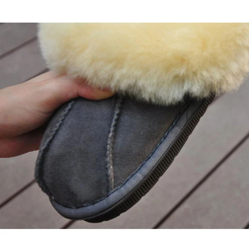 Женская обувь 2019 зимние тапки с рисунком для мальчиков и девочек из овчины