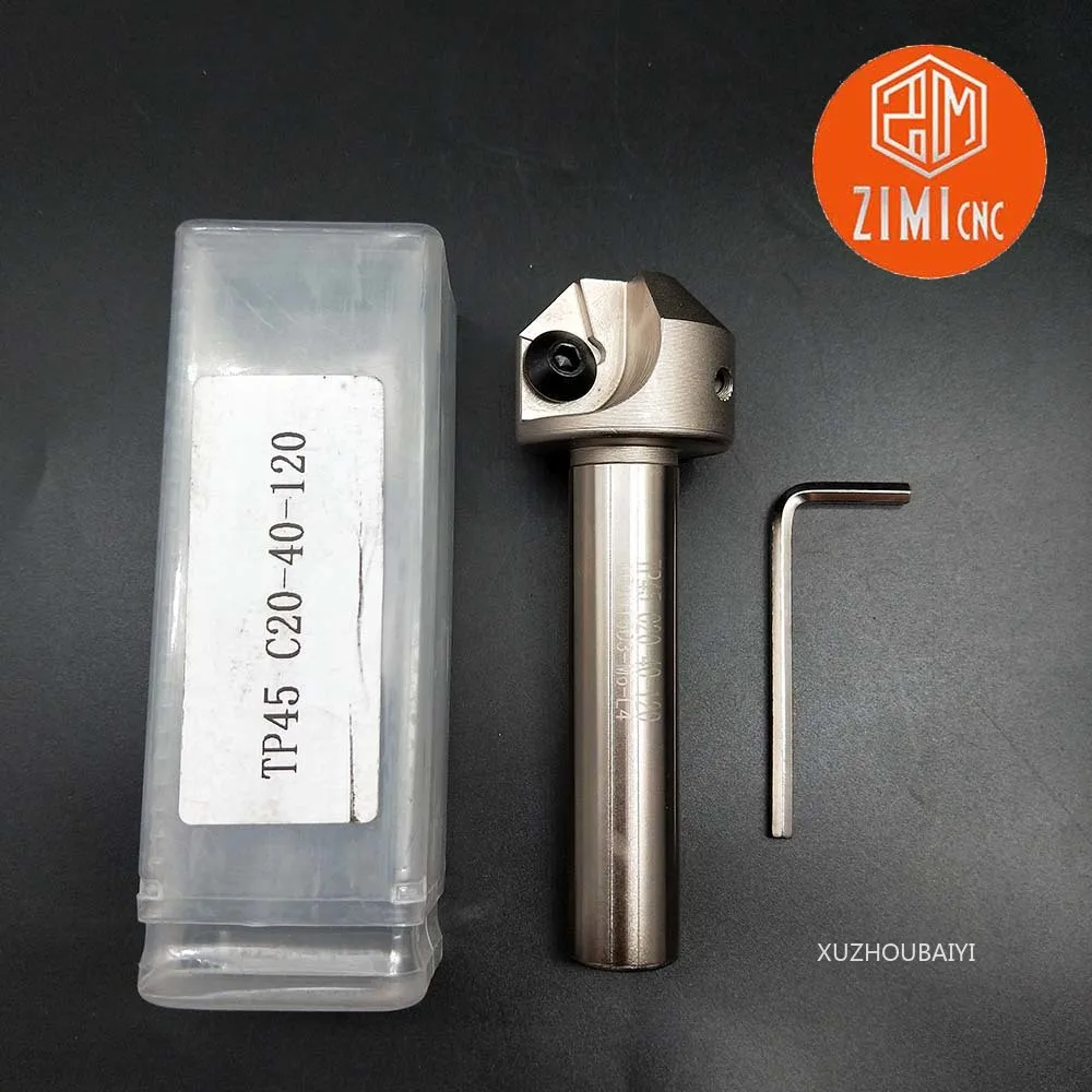 

TP45-C20-40-120 инструмент для снятия фаски Держатель фрезерный стержень 45 градусов ручка подходит для TPMN1603 твердого сплава лезвие CNC токарный ста...