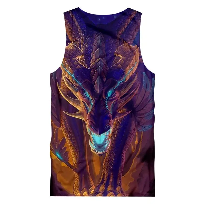 UJWI коричневые майки для мужчин с крутым принтом рога черепа 3d Tanktop мужские