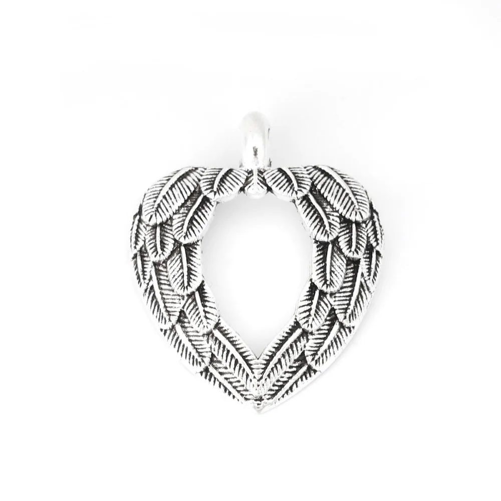 Подвески DoreenBeads из цинкового сплава подвески в форме сердца серебряного цвета