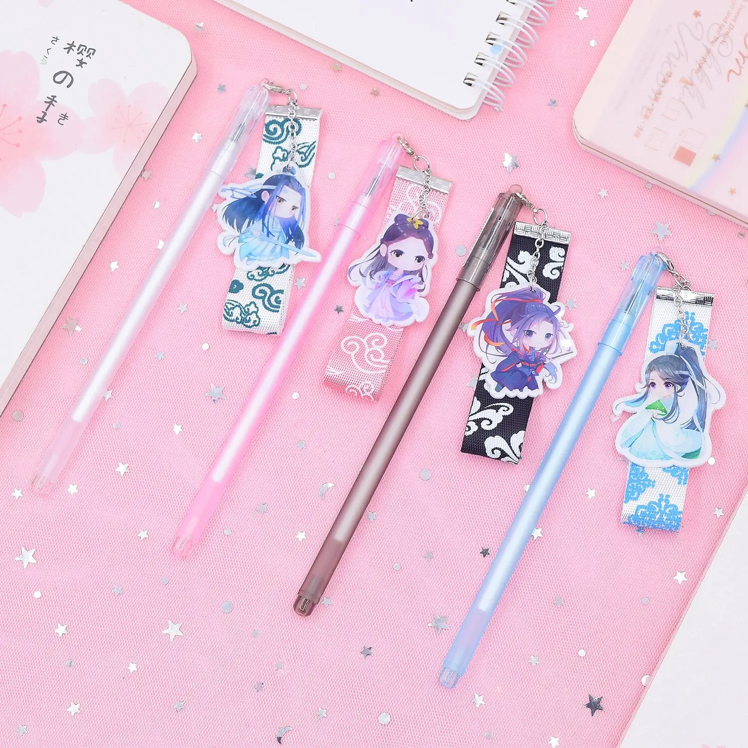 1pcs Creative Stationery Student Pen Pendant Streamers Gel 0.5mm Full Needle Black Ink School Supplies Office Supplie | Канцтовары для