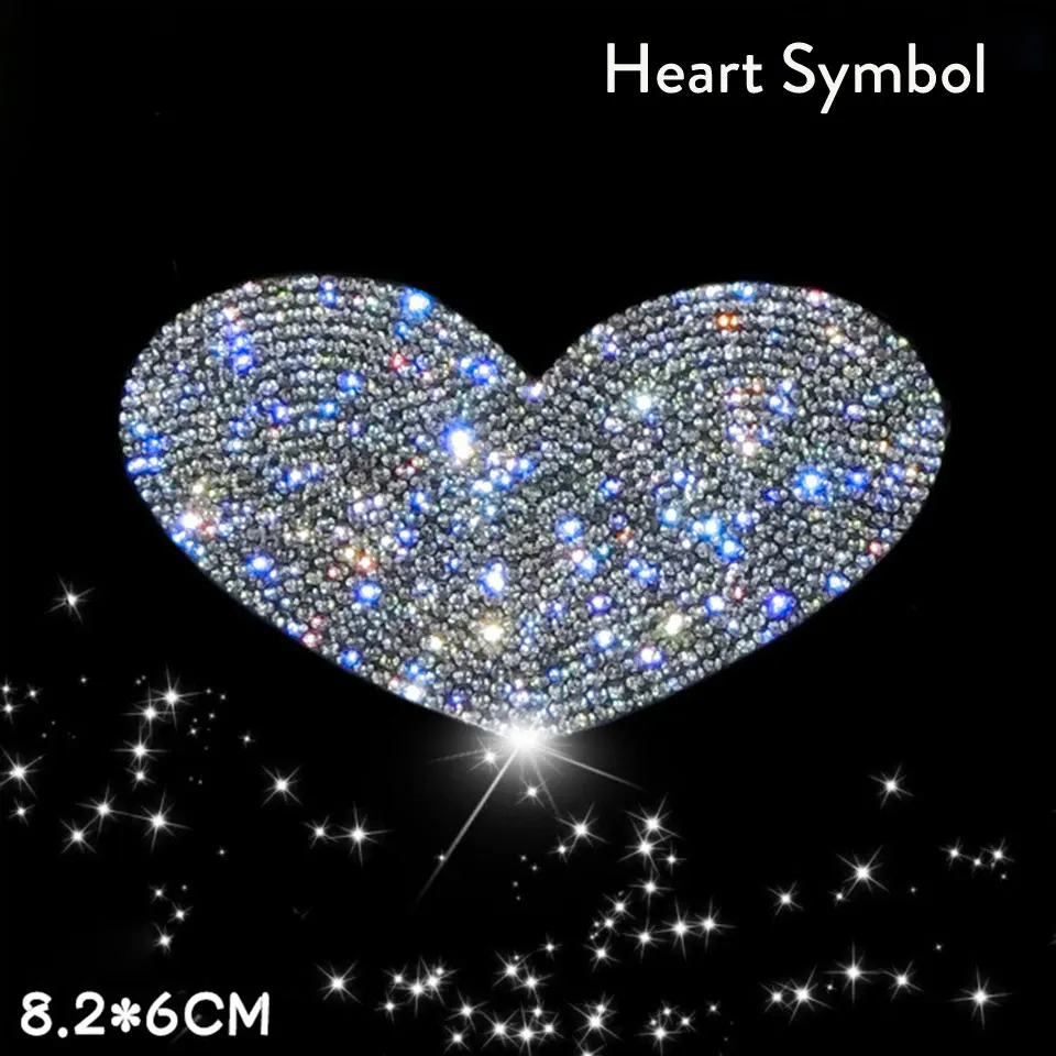 Heart Symbol Различные узоры кристаллических автомобильных наклеек s украшающие машины бампер окна ноутбуки багаж Стразы наклейки белые Авто Assessoires - Название цвета: Heart Symbol