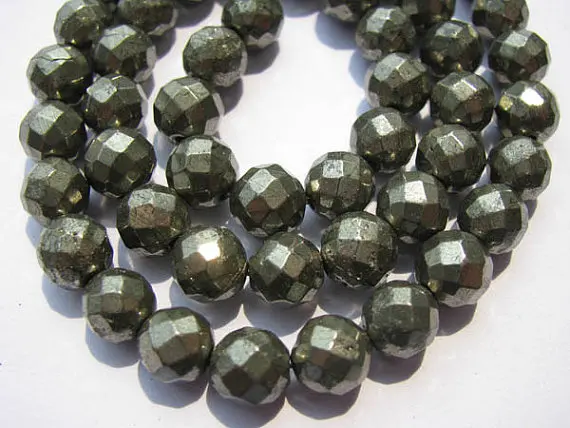 

5strands 2 3 4mm faceted pyrite strings genuine Raw pyrite crystal round ball faceted iron gold pyrite beads