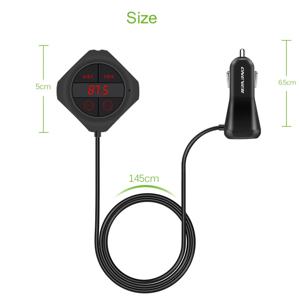 Onever, двойной USB выход, автомобильный Bluetooth, fm-передатчик, автомобильный комплект, MP3 плеер, беспроводной fm-модулятор, поддержка TF карты/USB музыки