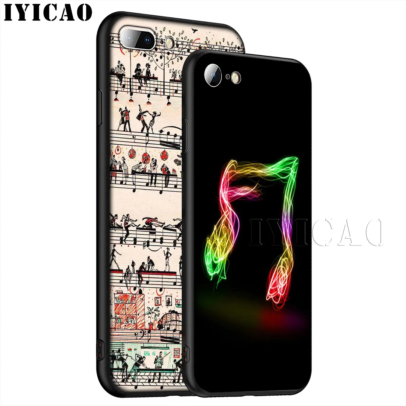 Мягкий силиконовый чехол для телефона IYICAO Love Music Note Piano Umbrella iPhone XR X XS 11 Pro Max 6 6S 7 8 Plus