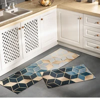 pvc oil proof kitchen carpets long size floor mat marbling pattern home area sofa bedside rugs non slip hallway doormat 45x120cm