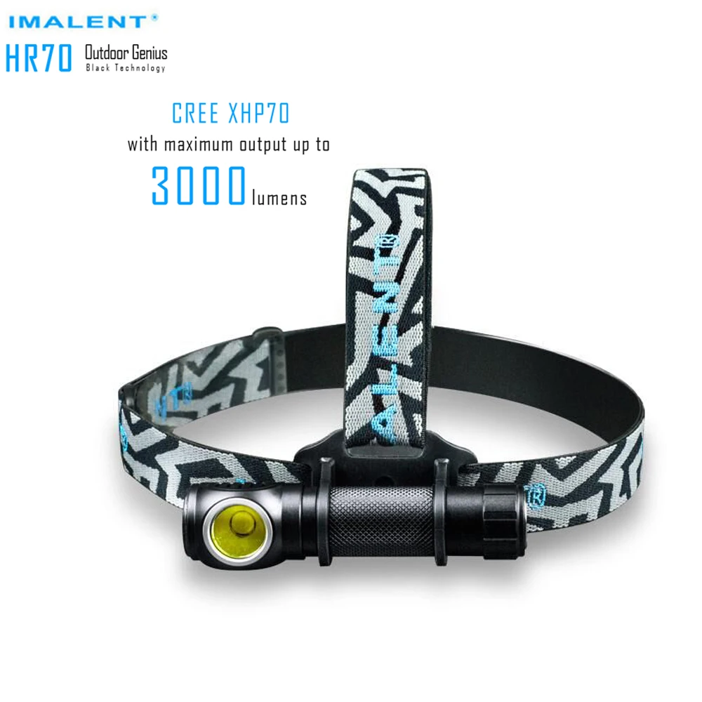 Налобный фонарь IMALENT HR70 CREE XHP70.2 светодиодный 3000lm аккумуляторная фара с батареей