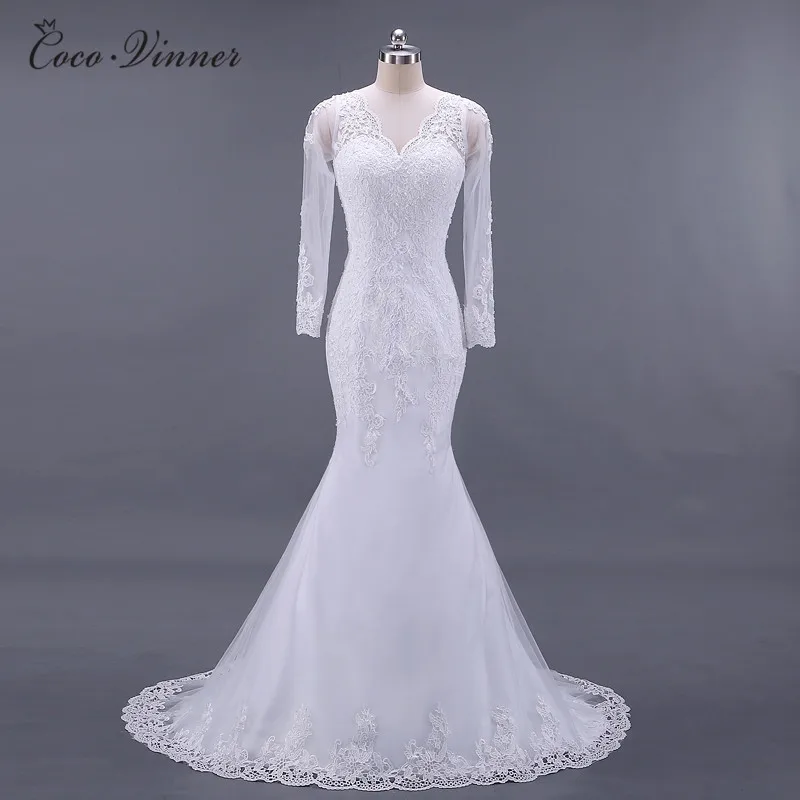 Vestido De Noiva Винтаж детское платье силуэта русалка свадебное с длинными рукавами