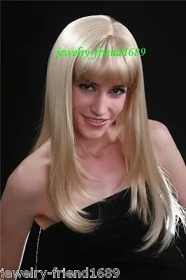 TJS &ampWholesale&amp&gt&gt New Cosplay Long Straight Blonde Mixed Women's Full Wig |