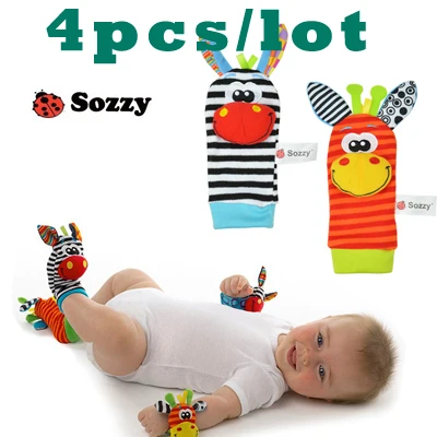 Белый Бренд, SOZZY, детские носки для запястья с животными, погремушки, ремешок для игрушки, ленты с погремушками, колокольчики, детские носочки, жук, ремешок на запястье, без запаха, лучший - Цвет: Белый