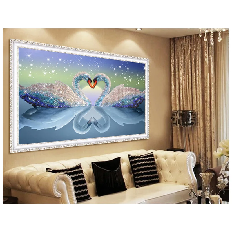 Алмазная живопись 5D сделай сам Вышивка крестом лебедь кристалл бриллиантовой
