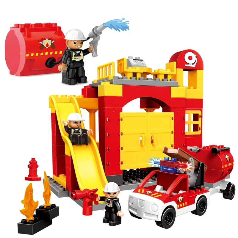 69 шт. пожарная машина пожарный DIY строительные блоки совместим с Duplo город