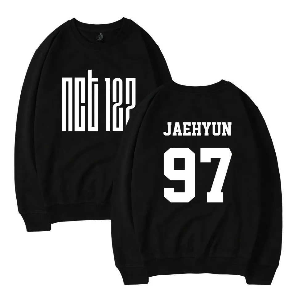 WEJNXIN Kpop NCT U 127 толстовки для женщин и мужчин с именами членов группы печати Культовая группа стиль толстовка унисекс пуловер Повседневный Спортивный костюм Sudadera - Цвет: 97 JAEHYUN Black