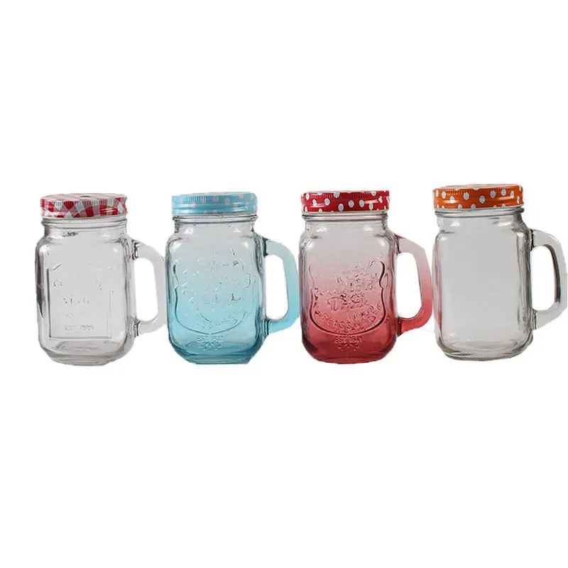 400ml Creative color gradually changing Mason cup cock water and juice tea bottle my cute | Дом и сад