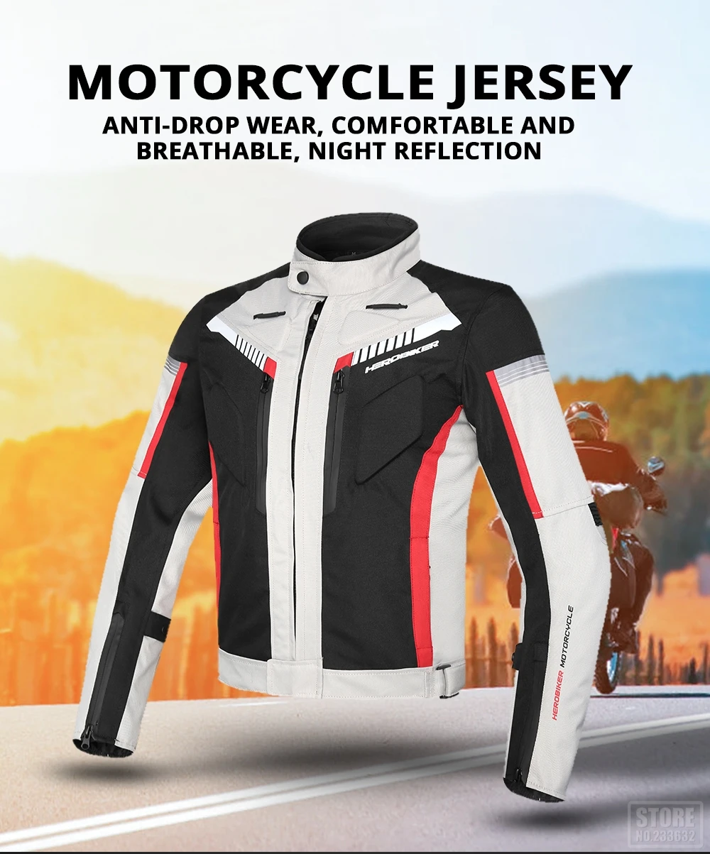 HEROBIKER, осенне-зимняя мотоциклетная куртка, Мужская водонепроницаемая ветрозащитная байкерская куртка, байкерская куртка, дышащая куртка