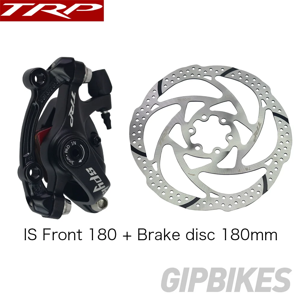 Front 180 disc 180mm TRP SPYKE сплав механические дисковые тормоза суппорт Spyke черные суппорты передние/задние/пара w/или w/o 160 мм диск с адаптером винты - Цвет: Front 180 disc 180mm
