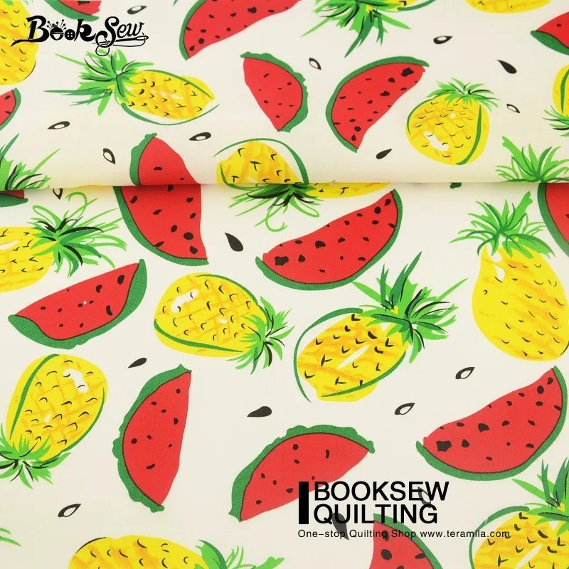Booksew Cotton Poplin Fabric Pineapple And Watermelon Quilting Clothing Dress Bedding Home Decoration Pillows Crafts Shirt Dolls | Дом и сад