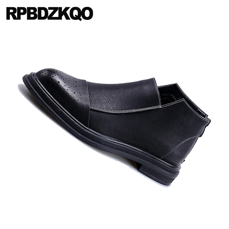 Мужские ботинки на молнии Черные Водонепроницаемые в британском стиле осень