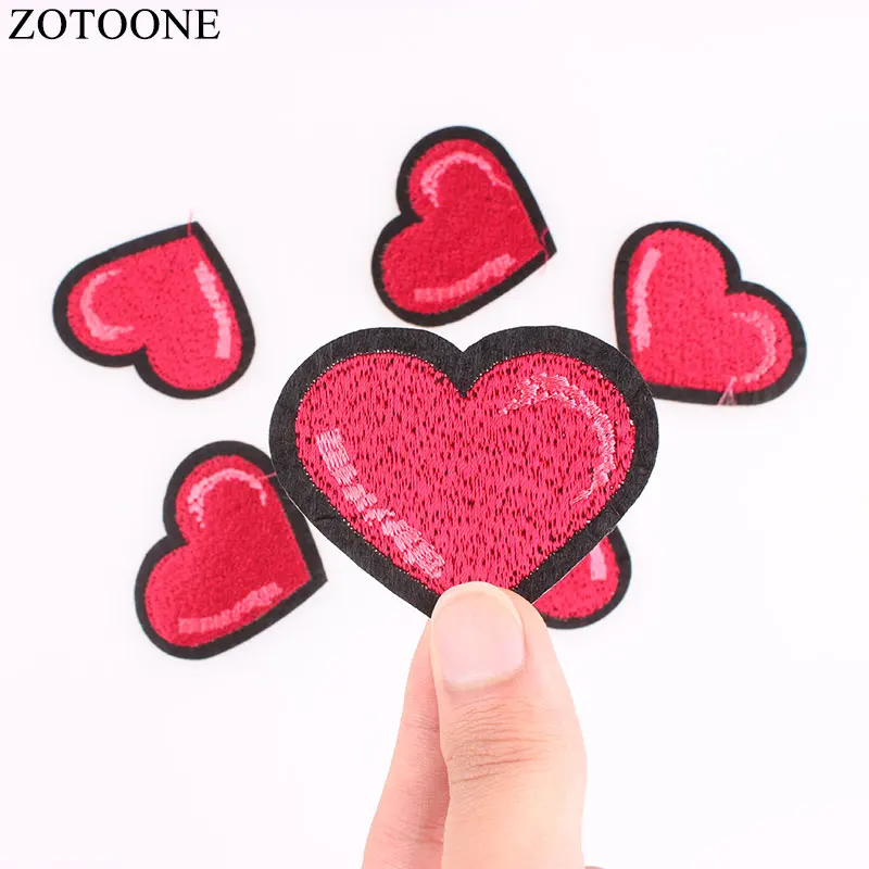 ZOTOONE 10Pcs DIY Love Sequin Patches Sticker For Clothes Embroidery Patch Heart Ironing Applique Iron On Jeans Sew Fabric F | Дом и сад