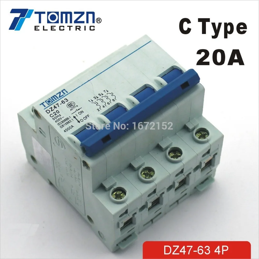 4 P 20A 240V/415V автоматический выключатель MCB C TYPE Poles|breaker protection|mcb mini circuit breakerbreaker |