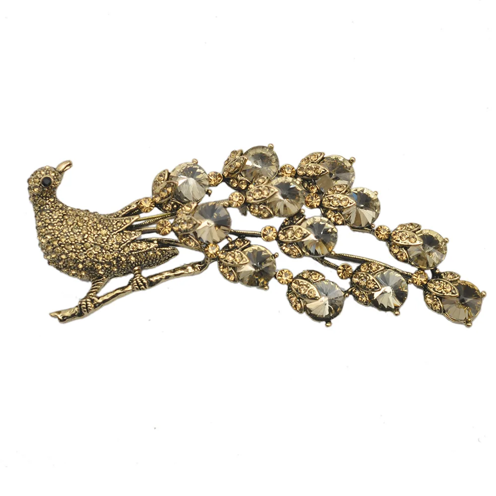 Модная женская брошь в пяти цветах с кристаллами|rhinestone peacock brooch|peacock broochpeacock brooch pin