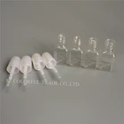 300 шт.лот 5g Мини Симпатичные прозрачные пластиковые Пустые Квадратные ногтя полированного бутылка с белой крышкой щетка Cosemetic контейнер для детей