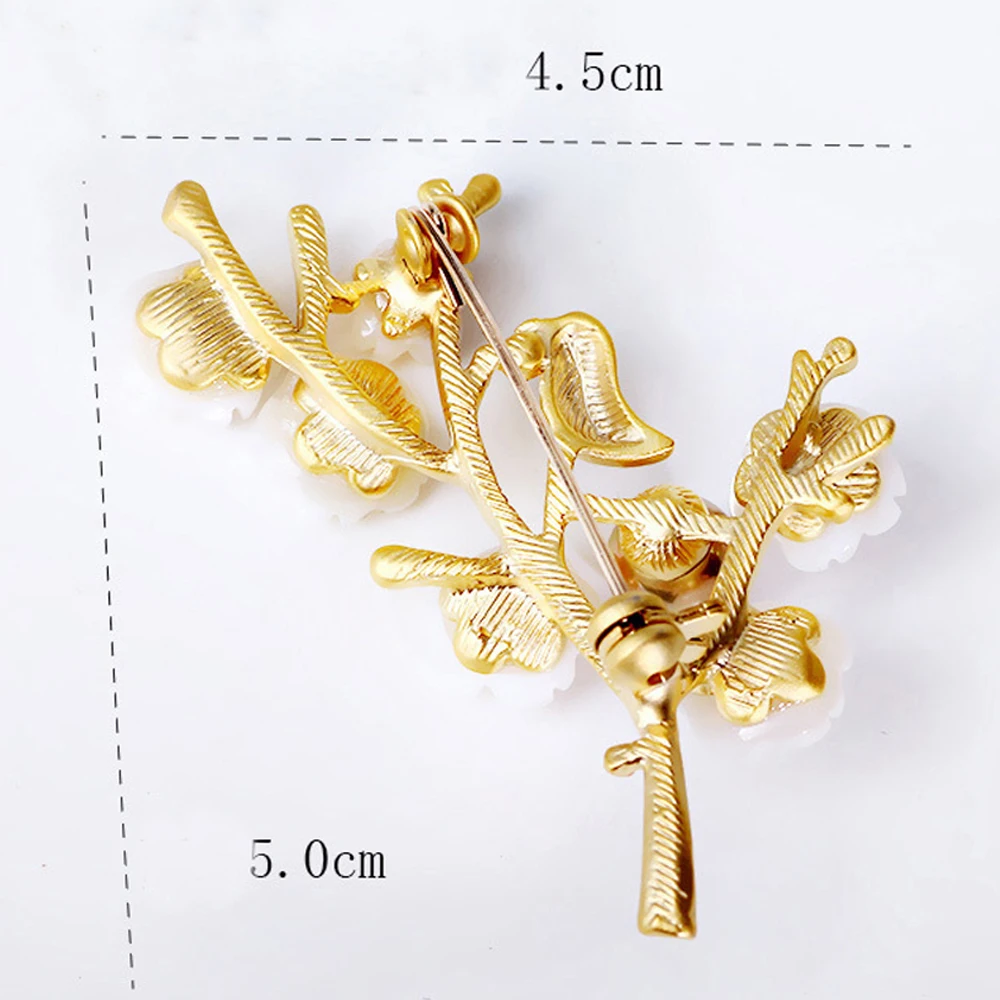 

JUJIE Luxury Flower Pearl Bird Brooches Animal Lapel Pins Jewelry