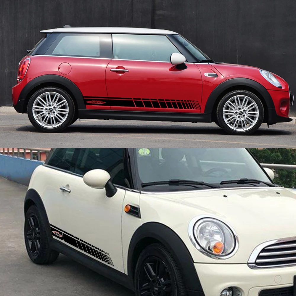 Наклейки JCW на дверь автомобиля наклейки в полоску для мини-хэтчбека John Cooper Works R56