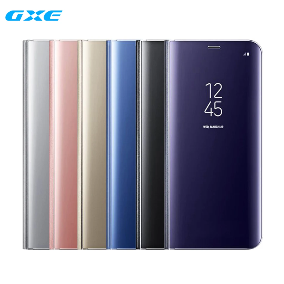 Роскошный зеркальный флип чехол GXE для Samsung Galaxy S8 Plus S6 S7 Edge Note 8 5 A3 A5 A7 J3 J5 J7 2017 Prime с
