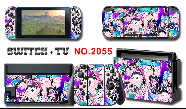 Для nintendo Switch Pain sticker консоль Dock Joy Con полное покрытие цветной бумажной кожи Закаленное стекло протектор экрана от 2000-2305