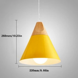 Yellow Medium D22cm Скандинавские современные деревянные подвесные потолочные лампы, красочные Алюминиевые абажуры, Светильники для дома, столовой, освещение MYC - Цвет корпуса: Yellow Medium D22cm