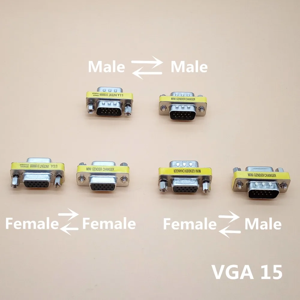 Мини адаптер преобразователь соединитель 15pin SVGA VGA папа мама 2 шт.|Соединители| |