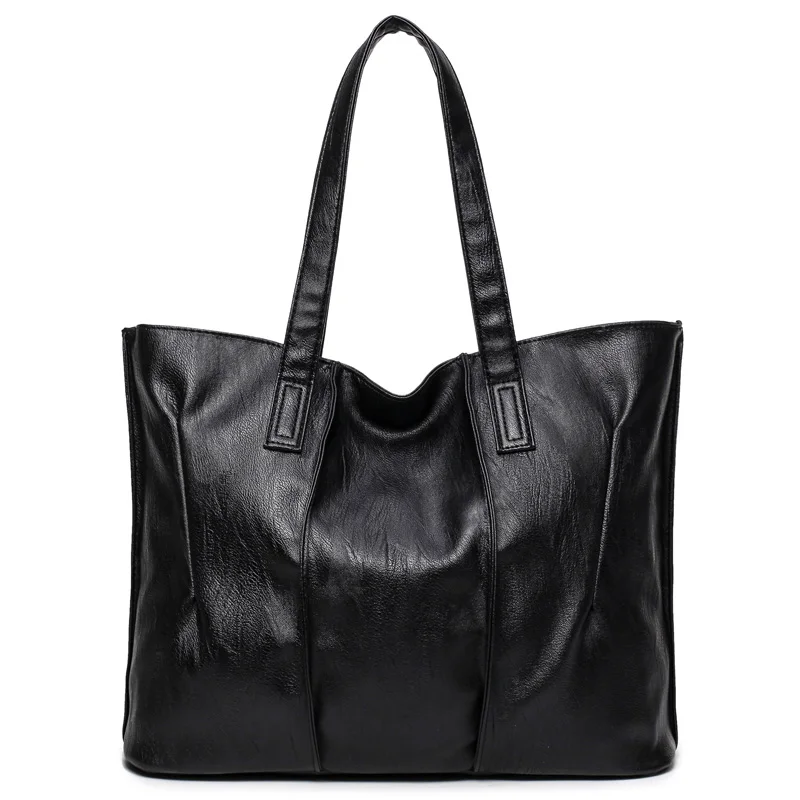 Bolsa Feminina Grande сумка Новая модная женская сумка Брендовые женские кожаные сумки женские большие сумки на плечо Повседневная Сумка-тоут - Цвет: Black