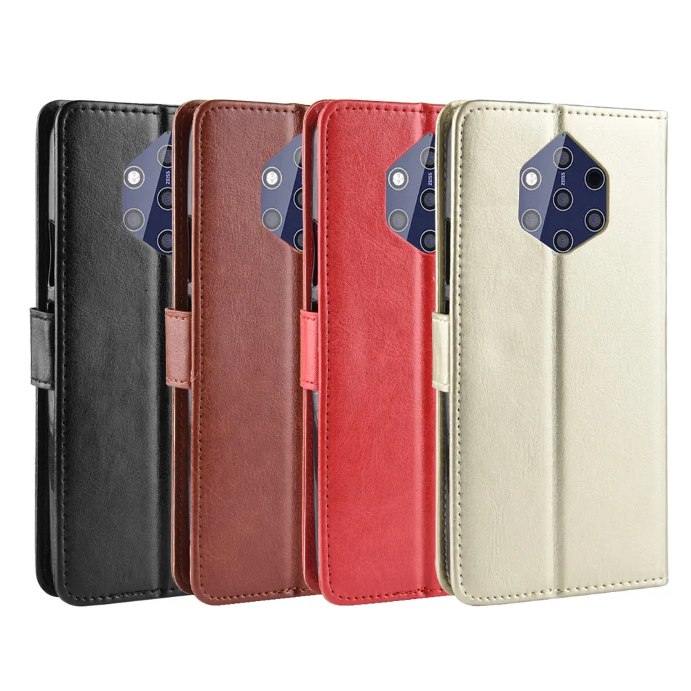 

New For Nokia 9 PureView Case Nokia9 Wallet Flip Style Glossy PU Leather Protective Phone Cover For Nokia 9 Pure View TA-1094