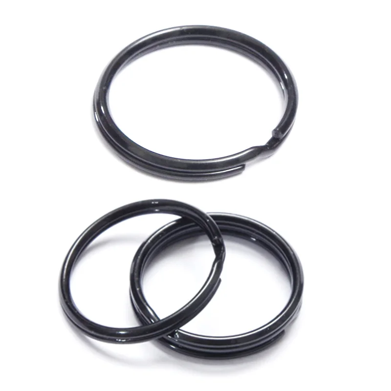 

Black Metal Key Hook DIY Leathercraft Circle Rings Accessories 2.5cm Diameter