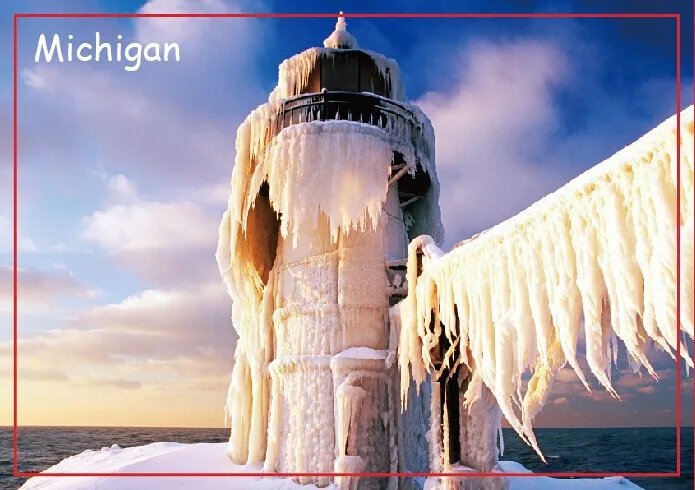 

Travel Refrigerator Magnets 78*54mm,North Pier Outer Lighthouse in St. Joseph, Michigan, USA. Tourist Rigid Magnets 20665