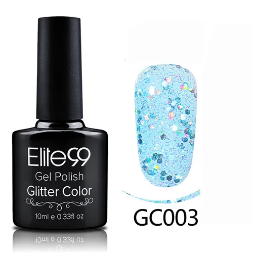 GC003 Elite99 10 мл УФ гель лак для ногтей Блестящий Цветной Гель-лак замачиваемый Гель-лак для ногтей Полупостоянный УФ-гель - Цвет: GC003