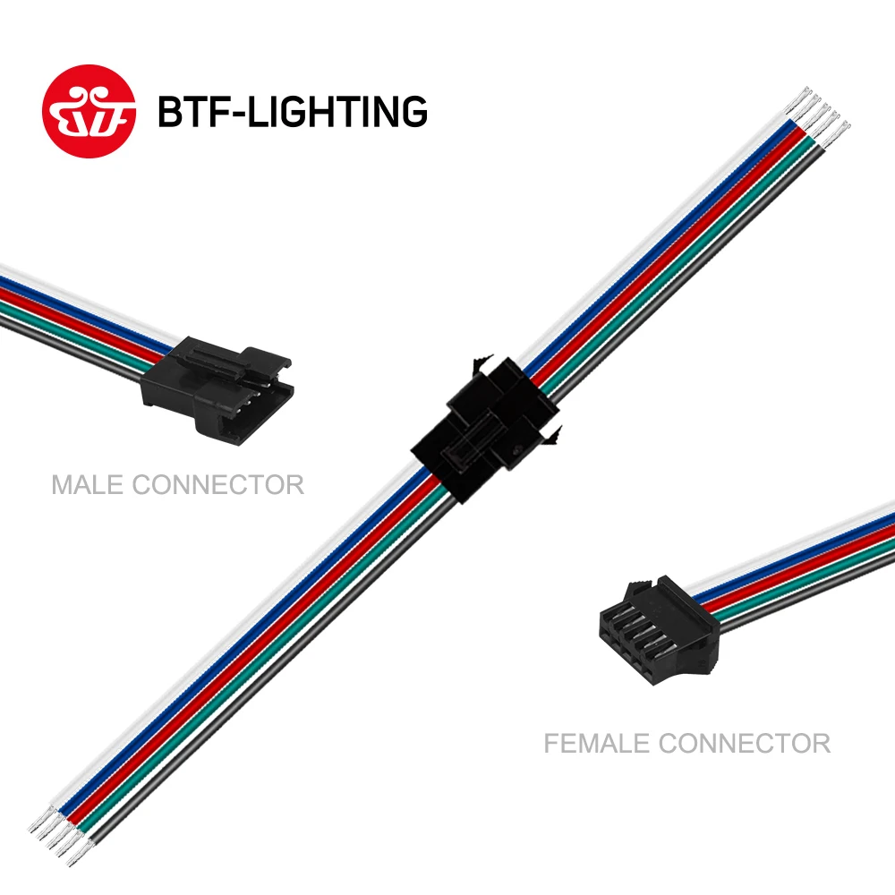10 пар 2pin 3pin 4pin 5pin JST SM led разъем Мужской Женский кабель провод для светодиодной
