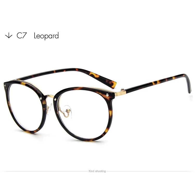 Leopard Toketorism новые модные золотые оправы для очков для мужчин и женщин, винтажные прозрачные очки, брендовые дизайнерские 1569 - Цвет оправы: Leopard