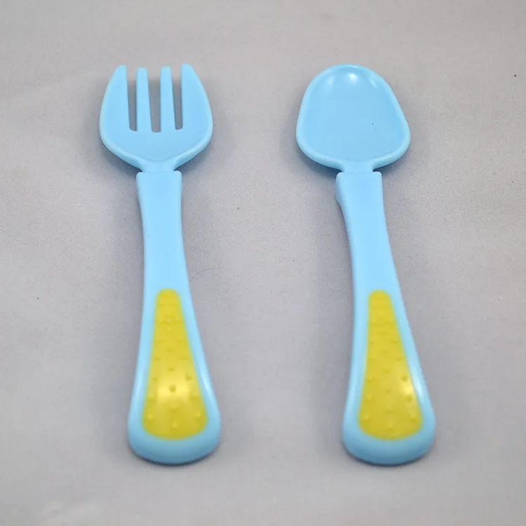 2 шт./лот новинка набор безопасных ложек и вилок детские столовые приборы ложка