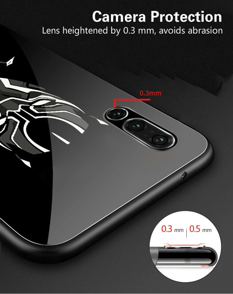 Coque чудо-яд светящийся стеклянный чехол для телефона huawei P30 P20 Pro Lite P10 Plus Honor 10 9 9X 8X i Железный человек Бэтмен чехол Funda