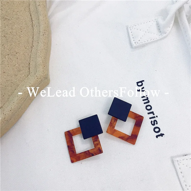 Leopard Print High Quality Acetate Round Retro Minimalist Geometric for Women Earrings Ear Pins Statement Jewelry Gift | Украшения и