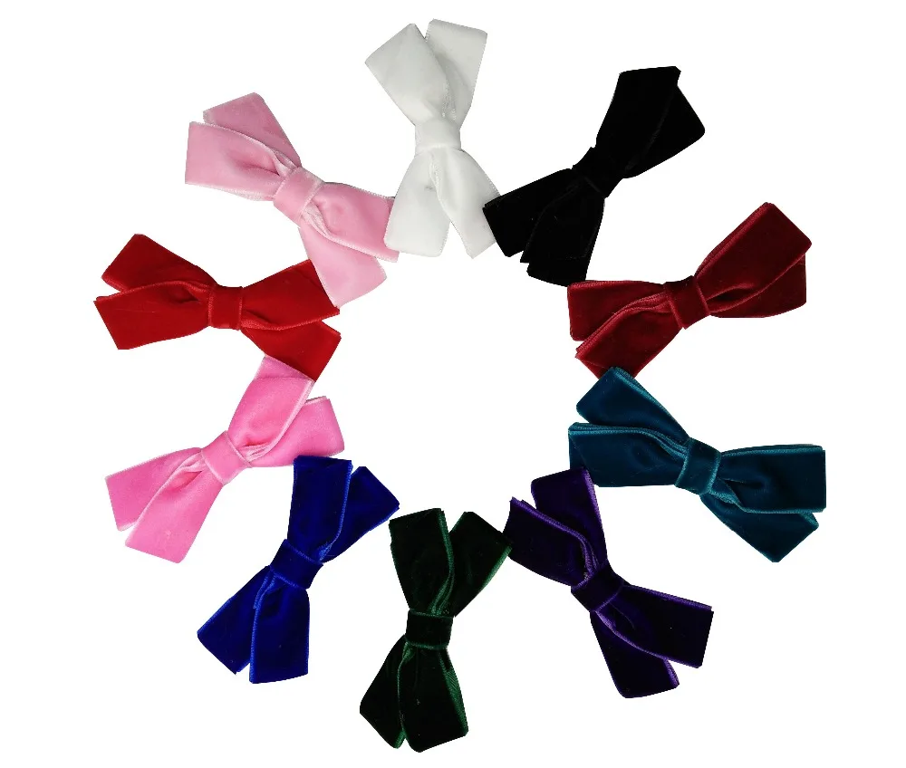 3 5 бархатный бутиковый бант pinwheel заколка для волос девочек 100 шт.|bow bow|clips girlbow hair clip