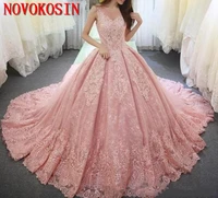 2019 luxury quinceanera dresses a line jewel cap sleeve sweep train prom dresses with lace applique backless sweet 16 gowns