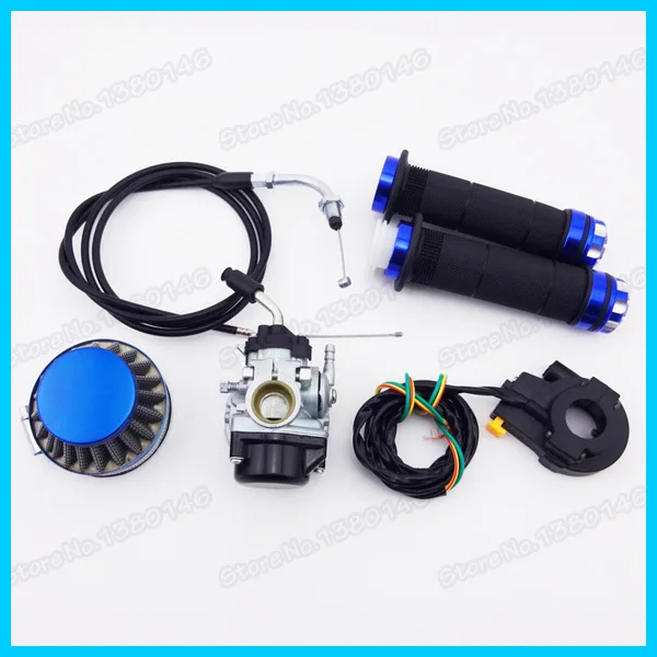 Синий гоночный карбюратор воздушный фильтр дроссельная заслонка ручная