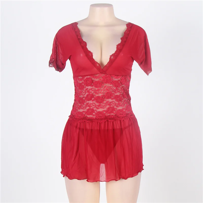 Сексуальное кружевное нижнее белье с глубоким v образным вырезом размера плюс