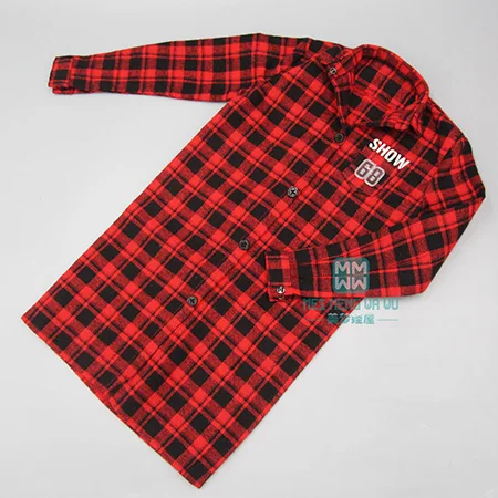 JPS--001--A Одежда для кукол, подходит для 70 см-80 см, BJD uncle fashion wild, джинсы в черную клетку, модная рубашка, куртка - Цвет: JPS--001--A