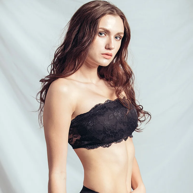 Miss Double Invisible Bras tube top bra suit for summer brassiere seamless sexy lace strapless wireless thin cup anti expose | Женская
