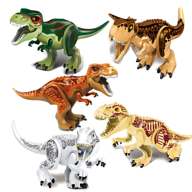 5 шт. строительные блоки динозавра Юрского периода Indominus Rex Tyrannosaurus Indoraptor игрушки
