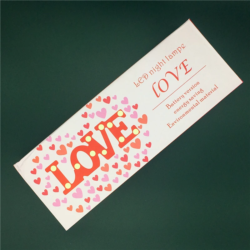 Светящийся красный светодиодный светильник в виде букв любовь подарок на день